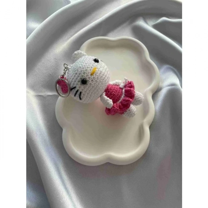 Amigurumi Anahtarlık  El Yapımı Kitty 13 cm