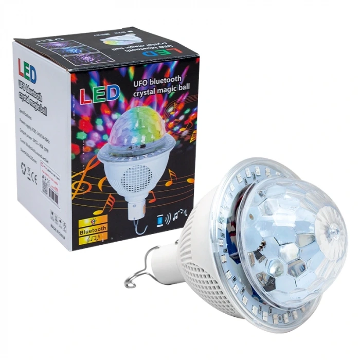 BLUETOOTH DESTEKLİ ANİMASYONLU 10 WATT ŞARJLI UFO TİP DİSKO TOPU (5047)