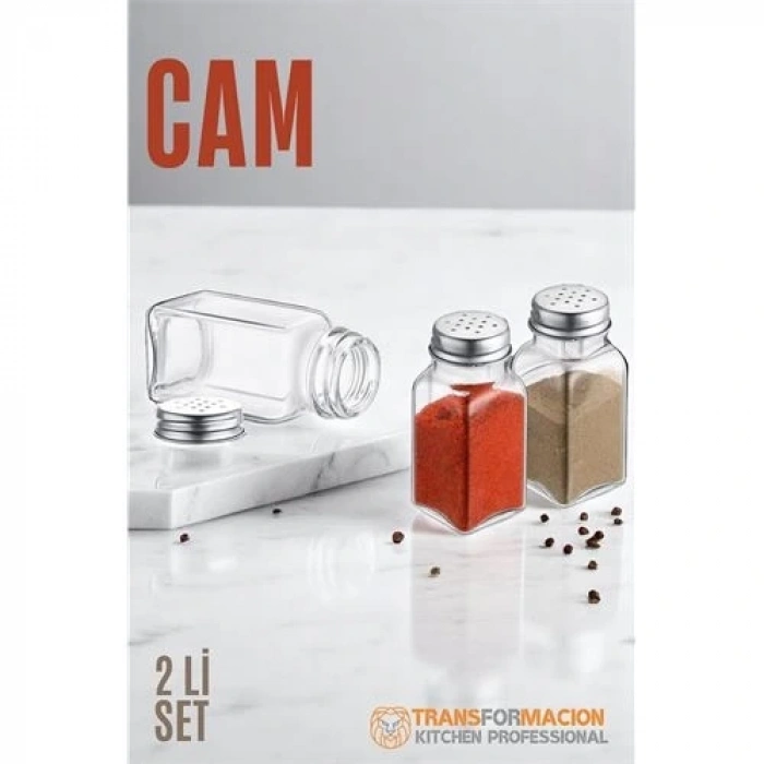 Cam Tuzluk Biberlik Karabiberlik 2 li SET
