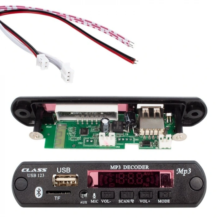 CLASS USB-123 12 VOLT SD+AF+VR OTO TEYP MİKROFONLU USB/SD ÇEVİRİCİ DİJİTAL PLAYER USB BOARD (5047)