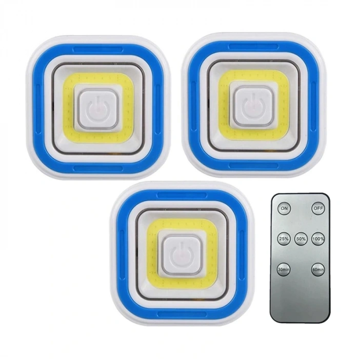 COB LEDLİ PİLLİ UZAKTAN KUMANDALI ÜÇLÜ LAMBA (5047)