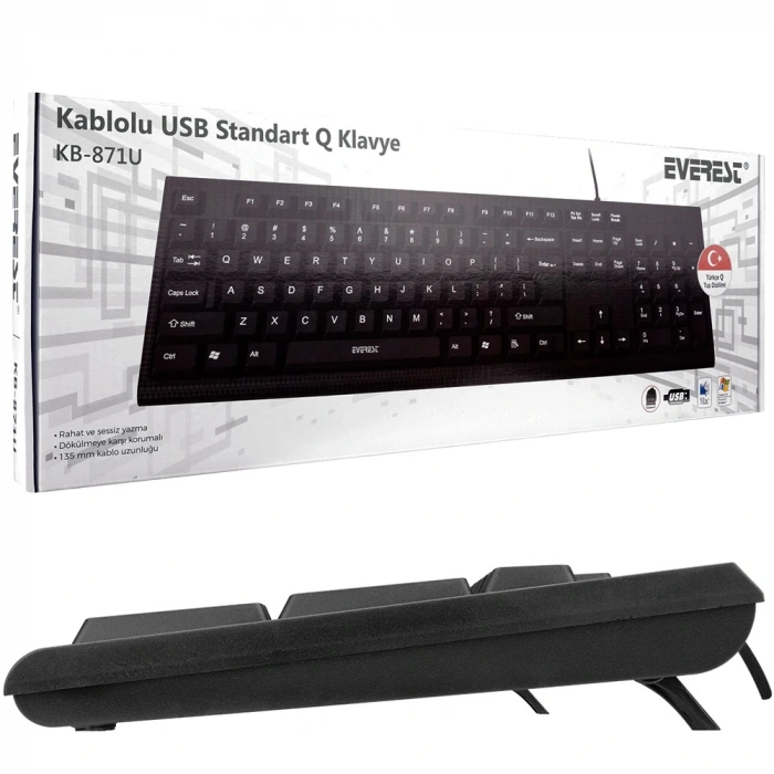 EVEREST KB-871U SİYAH USB STANDART Q KLAVYE (5047)