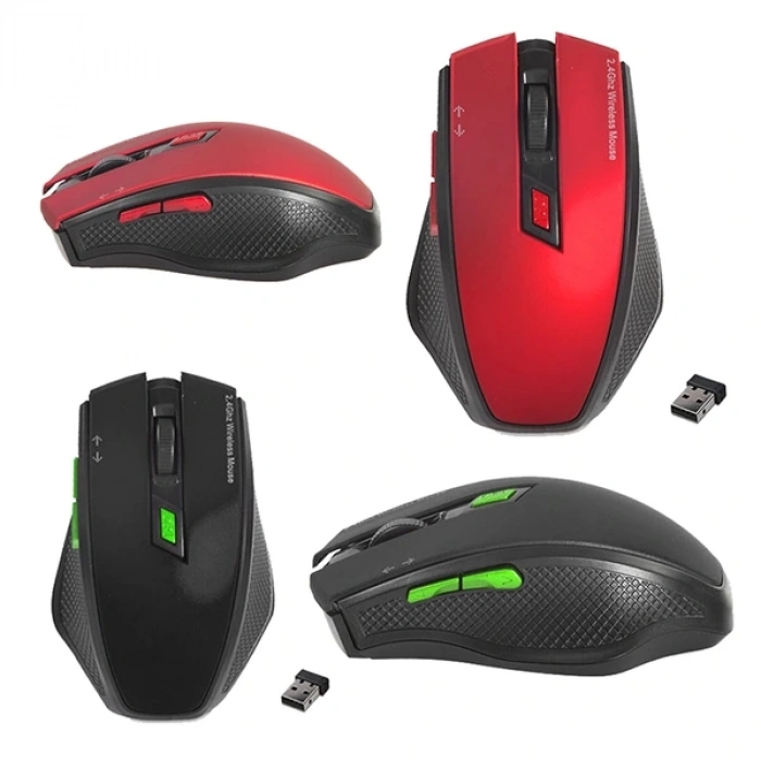 EVEREST SMW-777 USB 2.4GHZ OPTİK KABLOSUZ MOUSE (KIRMIZI*SİYAH) (5047)
