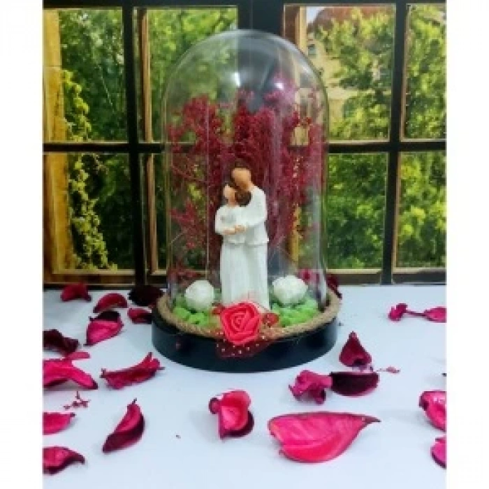 Fanus Teraryum Sarılan Aile Temalı Evlilik Yıldönümü Hediyesi