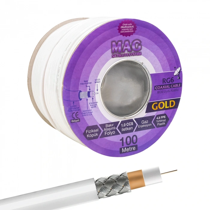 GOLD BAKIR 64 TEL ANTEN KABLOSU (100 METRE) (5047)