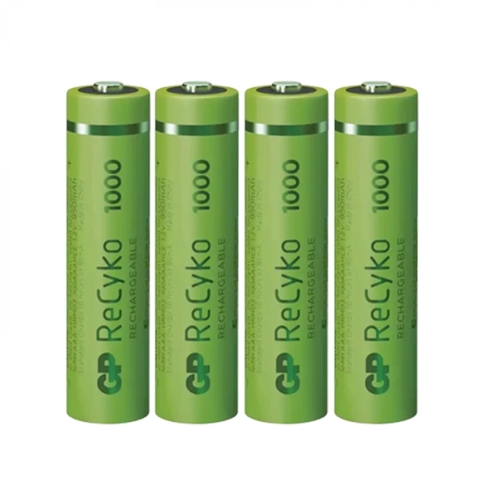 GP RECYKO 950 MAH AAA İNCE 4LÜ ŞARJLI KALEM PİL GP100AAAHCE-2EB4 (GPRHC103E001) (5047)