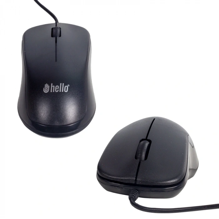 HELLO HL-38 1000 DPI KABLOLU OPTİK SİYAH MOUSE (5047)