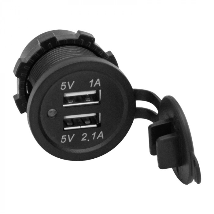 IC-266C PANO TİPİ USB 8-32V GİRİŞ 5V 1A / 5V 2.1A ÇIKIŞ KULAKSIZ 30MM USB (5047)