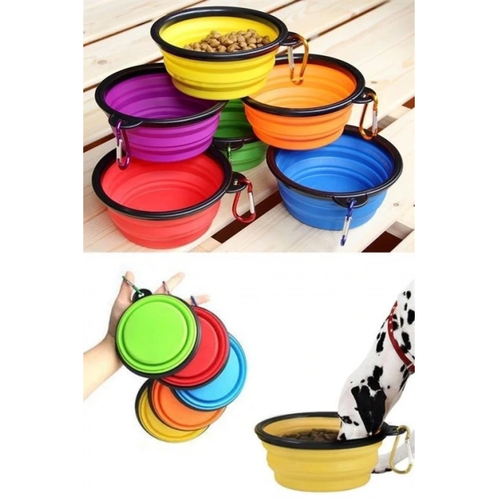 Katlanabilir Kedi Köpek Mama ve Su Kabı Köpek Oyuncağı (5047)