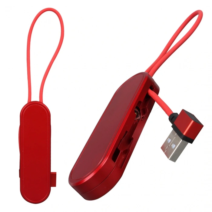 KIRMIZI 3İN1 (TYPE C- LİGHTNİNG- MİCRO USB) MANYETİK UÇ TAŞINABİLİR ŞARJ KABLOSU (5047)