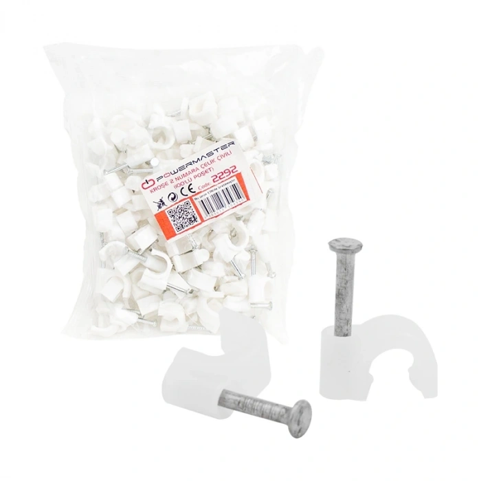 KROŞE 2 NUMARA ÇELİK ÇİVİLİ 6 MM (DATA - ANTEN KABLOLARI İÇİN) 100LÜ POŞET (5047)