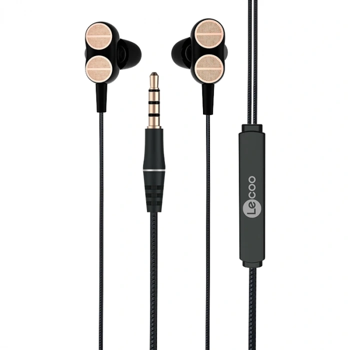 LENOVO LECOO EH102 3.5 MM JACKLI SİYAH KABLOLU KULAK İÇİ MİKROFONLU KULAKLIK (5047)