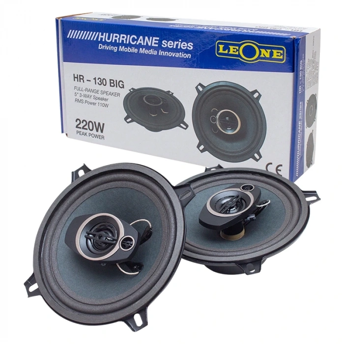 LEONE HR-130 BIG 13 CM 220 WATT MAX 110 WATT RMS 3 YOLLU 2Lİ TAKIM KUTULU 13 CM OTO HOPARLÖR (5047)