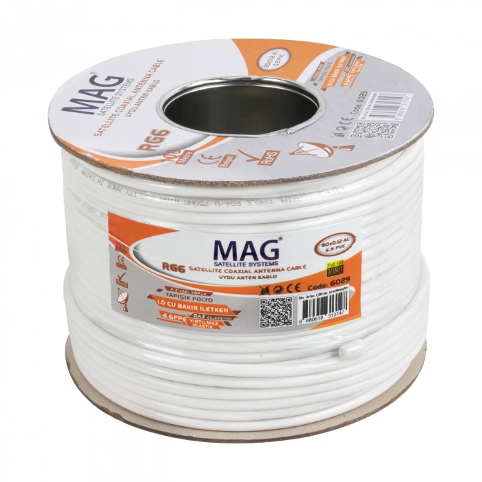 MAG RG6/U4 SAT1 BAKIR ANTEN KABLOSU (100 METRE) (5047)
