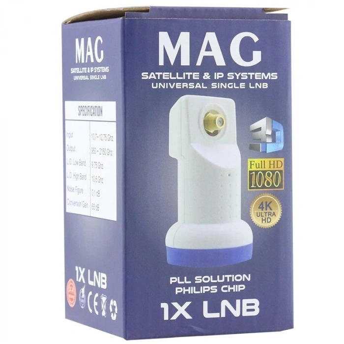 MAG TEKLİ SINGLE LNB ALTIN UÇLU SHARP CHİP 0.1DB (5047)