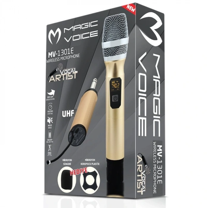 MAGICVOICE MV-1301E UHF EKRANLI 1 EL KABLOSUZ TELSİZ MİKROFON (5047)