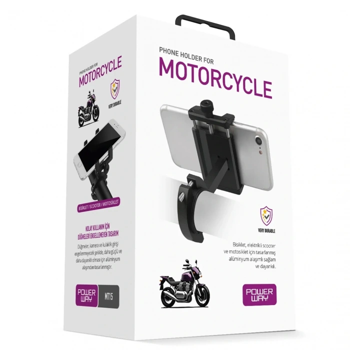 MT15 MOTOSİKLET BİSİKLET SCOOTER İÇİN DAYANIKLI GİDON UYUMLU CNC ALÜMİNYUM TELEFON TUTUCU (5047)