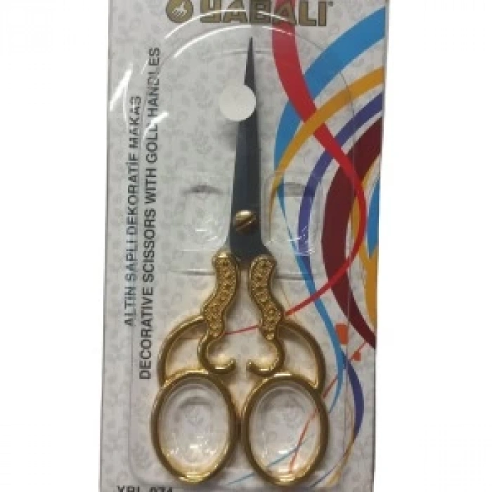 Nakış Makası Altın Saplı Dekoratif Makas YBL-074 Model 2