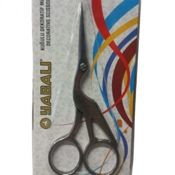 Nakış Makası Kuğulu Dekoratif Makas Gümüş YBL-043 Model 13