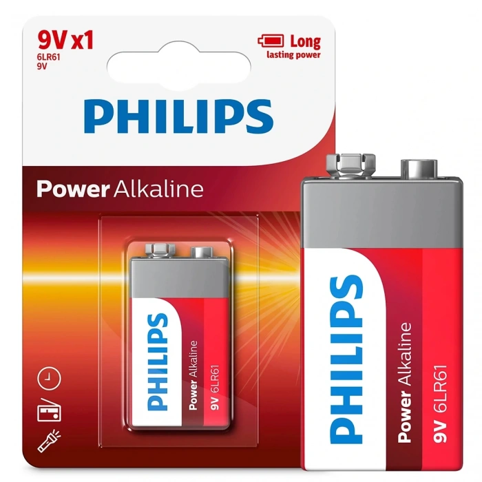 PHILIPS 6LR61-P1B 9 VOLT POWER ALKALİN PİL (TEKLİ) (5047)