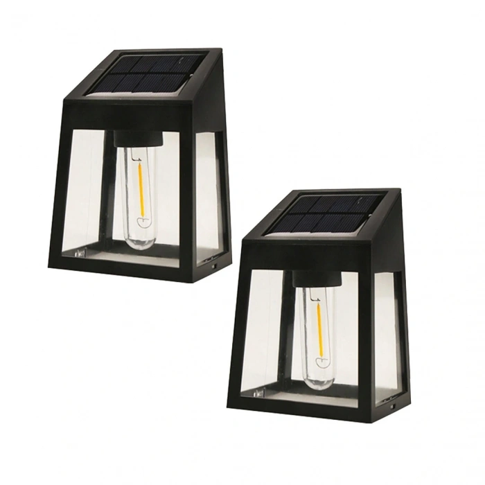 PİLLİ SOLAR GÜNEŞ ENERJİLİ GECE SENSÖRLÜ BAHÇE AYDINLATMA LAMBASI (2 li PAKET) (5047)