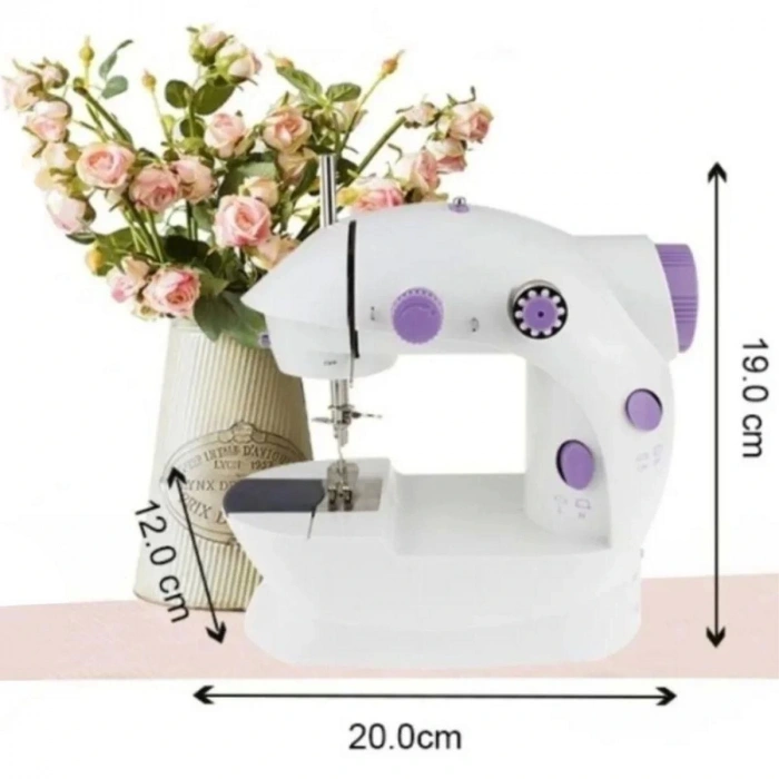 Pratik Taşınabilir Elektrikli veya Pilli Seyahat Tipi Hız Ayarlı Kademeli Dikiş Makinesi (5047)
