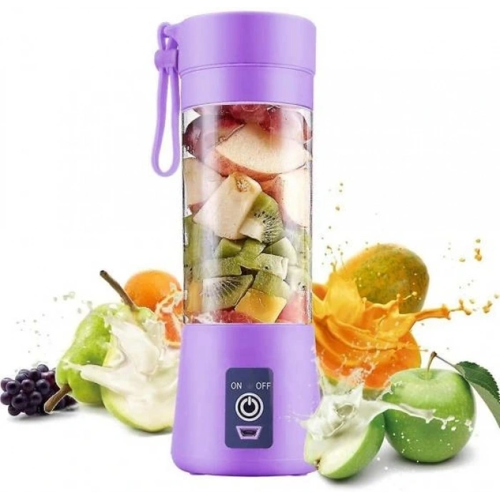 Şarjlı Portatif El Blenderi 380 Ml Usb Kablolu Mor (5047)
