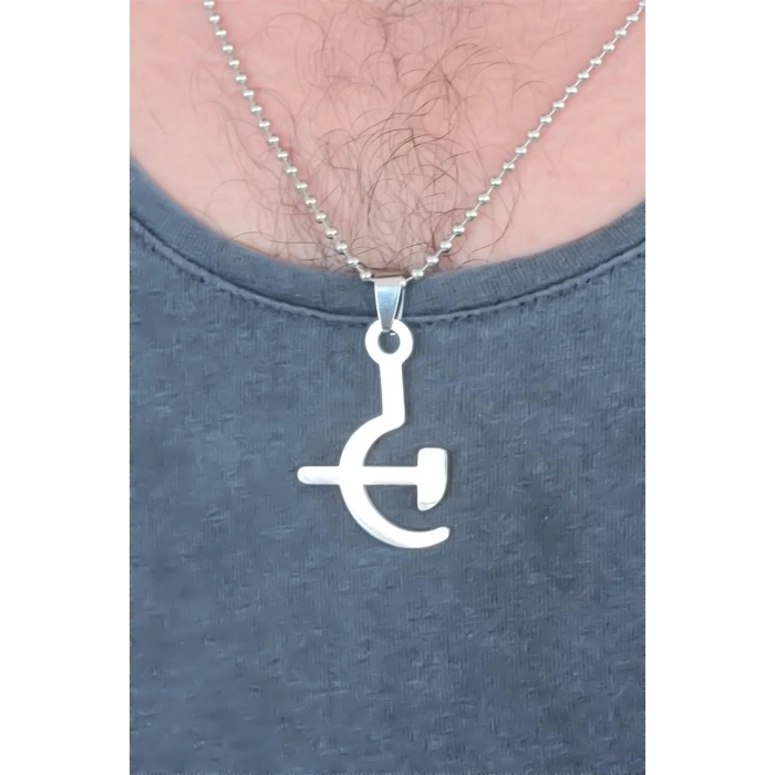 Silver Renk Metal Orak ve Balta Figürlü Erkek Kolye