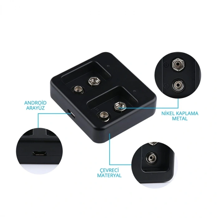 SİYAH 2X9 VOLT PİL ŞARJ CİHAZI (5047)