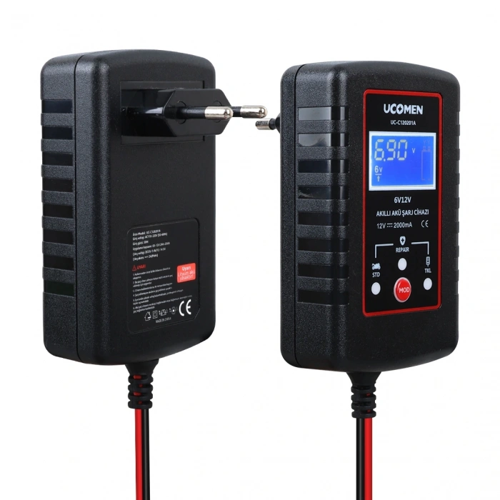 SİYAH 6/12V 2A LED GÖSTERGELİ AKÜ ŞARJ CİHAZI UC-C120201A (5047)