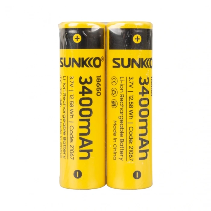 SUNKKO 3.7 VOLT 3400 MAH 18650 ŞARJ EDİLEBİLİR PİL  (TEKLİ) (5047)