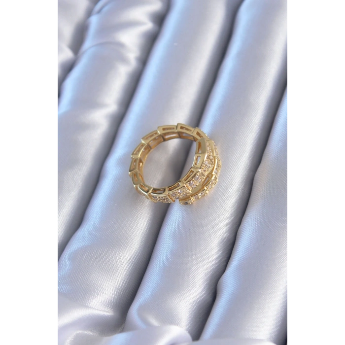 VIP Seri Gold Renk Yılan Model Kadın Yüzük