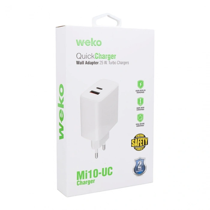 WK-21446 S11-UC 25 WATT 3.0 AMPER TYPE-C + USB ŞARJ BAŞLIK ADAPTÖRÜ (5047)