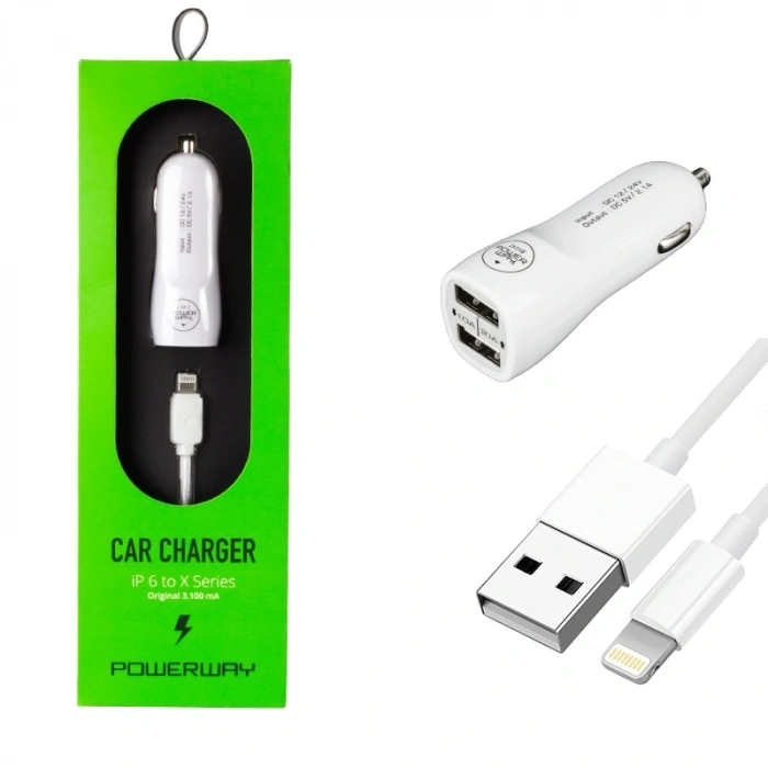 X3 3.1A İPHONE ARAÇ ÇAKMAKLIK ŞARJ ALETİ (5047)