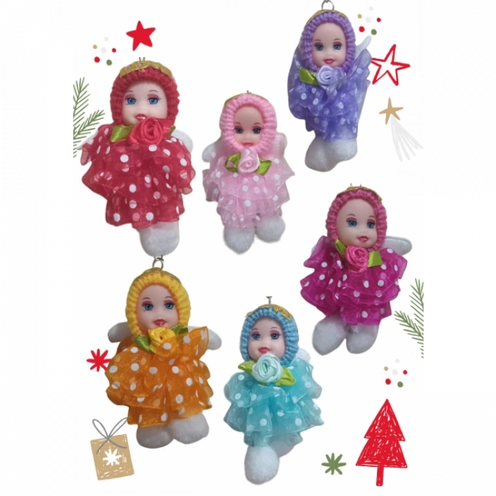 Yeni Yıl Kart Üzerinde Anahtarlık (Kişiye Özel Yazı Yazdırılabilir) Tütü Bebek