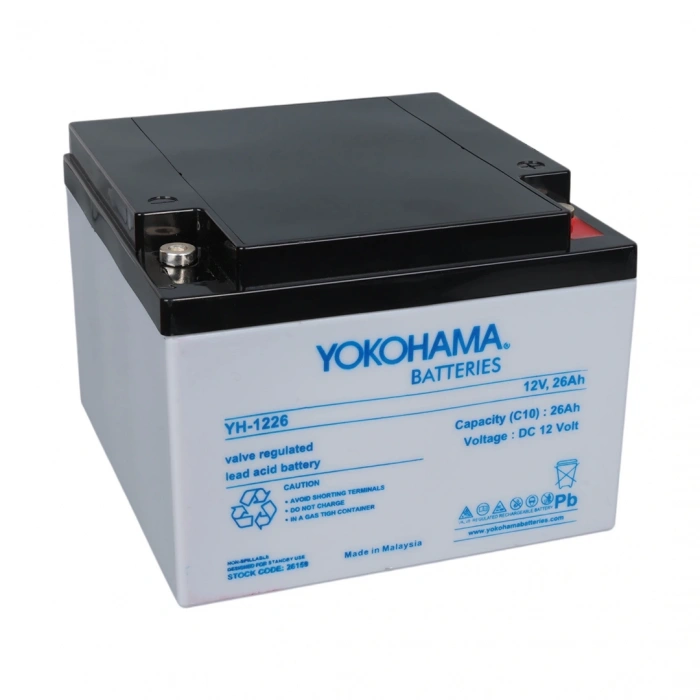 YOKOHAMA YH-1226 12 VOLT - 26 AMPER KURU AKÜ (165 X 176 X 125 MM) (5047)