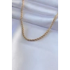 316L Çelik Gold Renk Burgu Model 45 cm Kadın Kolye