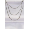 316L Çelik Gümüş Renk İtalyan Zincir Çoklu Kolye