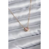 316L Çelik Zincir Gold Renk Pembe Zirkon Taşlı Charm Kadın Kolye