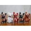 Ahşap 5li Kedi Seti Polos:9
