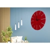 Ahşap Minimal Dekoratif Duvar Saati - 33x33 cm Kırmızı
