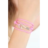Pembe Renk Gümüş Metal Kancalı Bayan Çoklu Bileklik