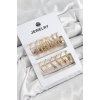 Pirinç Karışık Halka Model Gold Renk 6 Çift Kadın Küpe Set