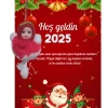 Yeni Yıl Noel Baba Kart Üzerinde Anahtarlık (Kişiye Özel Yazı Yazdırılabilir) Peluş Bebek 5 adet