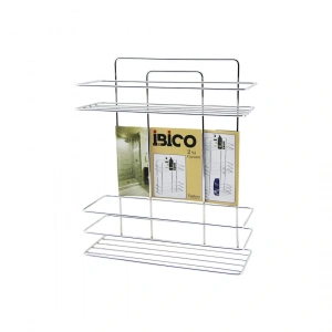 2 KATLI - DİKDÖRTGEN   KROM   METAL  BANYO KÖŞELİK - DUŞKABİN RAF - ŞAMPUANLIK (5047)