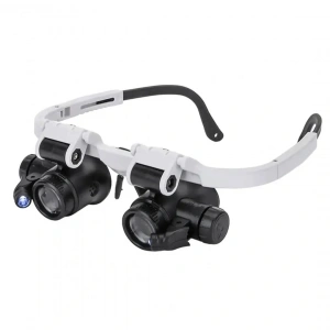 2 LED IŞIKLI PİLLİ BÜYÜTEÇLİ GÖZLÜK (5047)