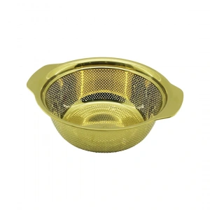 27CM   GOLD  PASLANMAZ METAL  SEPET  SÜZGEÇ  KENDİNDEN KULPLU (5047)