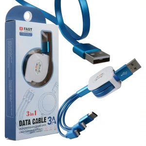 3 IN 1 MAVİ ŞARJ KABLOSU (5047)