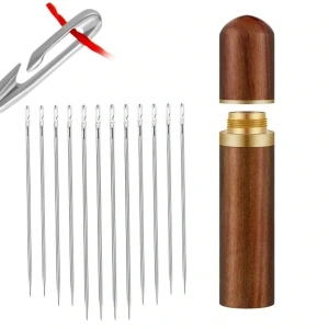 30 Adet İğneli Ahşap Kutulu Dikiş İğne Seti (5047)
