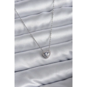 316L Çelik Zincir Zirkon Taşlı Charm Kadın Kolye